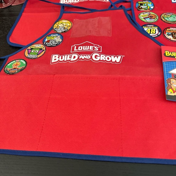 Lot of 3 Lowes Build and Grow Kids Aprons & Tons Of Patches - Picture 4 of 11